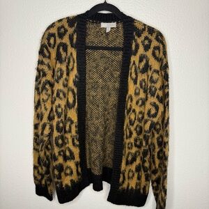 ASOS‎ Animal Print Cardigan in Black and Tan